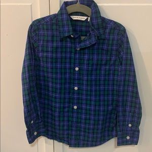 Janie and Jack green and blue button down size 4
